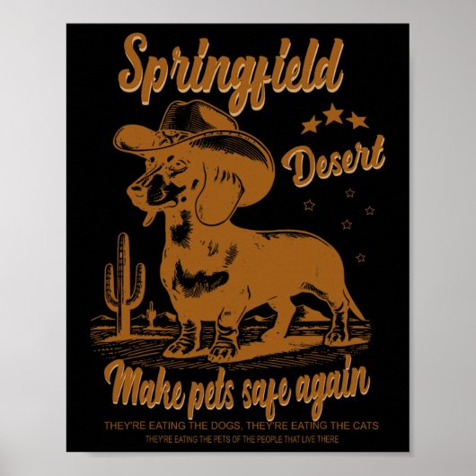 Make Pets Safe Again Cowboy Dachshund Hund Abstimm Poster (Vorne)