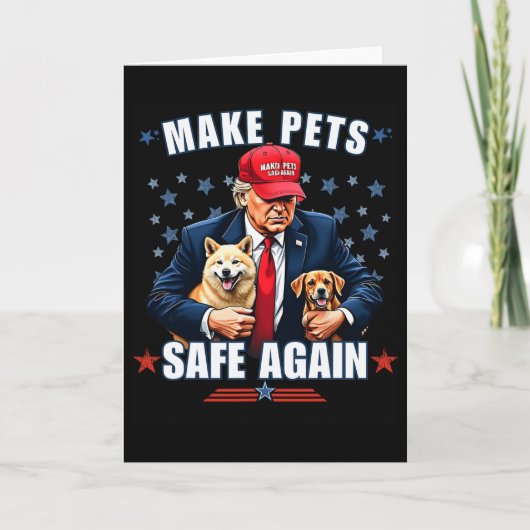Make Pets Safe Again Lustig Pro Trump 2024 Karte (Vorderseite)
