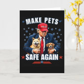 Make Pets Safe Again Lustig Pro Trump 2024 Karte (Gelbe Blume)