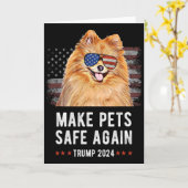 Make Pets Safe Again Pomeranian Dog Trump 2024 Karte (Gelbe Blume)