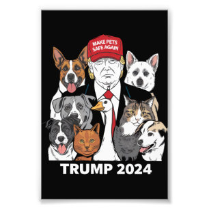 Make Pets Safe Again Trump 2024 Rettet Unsere Haus Fotodruck