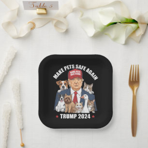 Make Pets Safe Again Trump 2024 Rettet Unsere Haus Pappteller