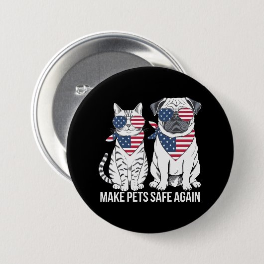Make Pets Safe Again Trump Harris Debatte Hunde Ka Button (Vorne & Hinten)