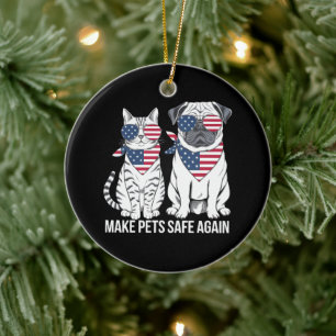 Make Pets Safe Again Trump Harris Debatte Hunde Ka Keramik Ornament