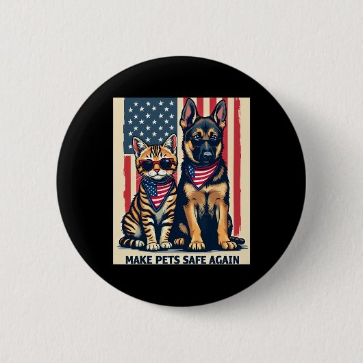 Make Pets Safe Again Trump Katzen Für Trump Mega 2 Button (Vorderseite)