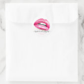 Make Pink Lips Modernes Empfinden Runder Aufkleber (Tasche)
