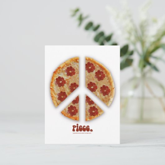 "Make Pizza, Not War" Postkarte (Stehend Vorderseite)
