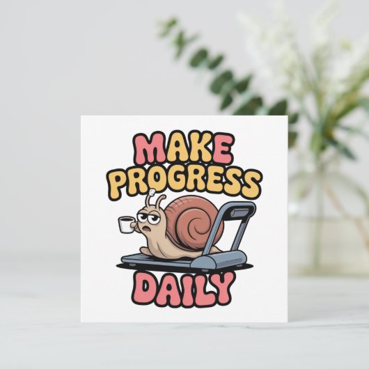 Make Progress Daily Einladung (Stehend Vorderseite)
