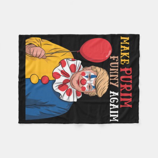 Make Purim Funny Again Funny Trump Purin Fleecedecke (Vorderseite (Horizontal))
