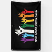 Make Racism Wrong Herz Hände Banner (Vertikal)
