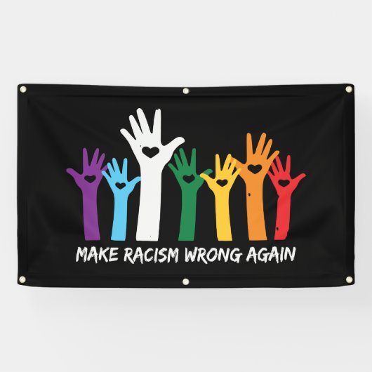 Make Racism Wrong Herz Hände Banner (Horizontal)