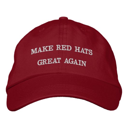 Make Red Hats Great Again Bestickte Baseballkappe (Vorderseite)