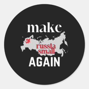 Make Russia Small Again Ukraine-Flaggenfarbe Russl Runder Aufkleber