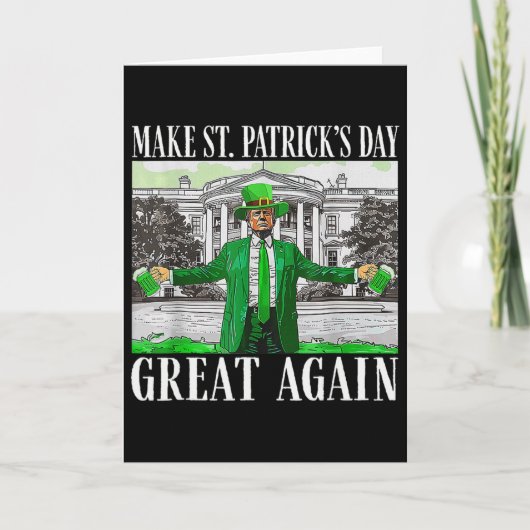 Make Saint St Patrick's Day Great Again Flagge Lus Karte (Vorderseite)