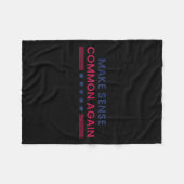 Make Sense Common Again Funny Quote  Fleecedecke (Vorderseite (Horizontal))