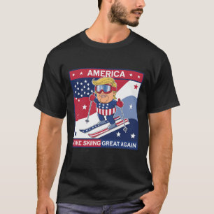 Make Skiing Great Again Donald Trump Auf Ski T-Shirt