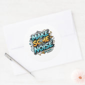 Make Some Noise Retro DJ Robot Sticker (Umschlag)