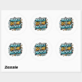 Make Some Noise Retro DJ Robot Sticker (Blatt)