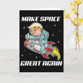 Make Space Force Great Again Funny Trump Rocket Jo Karte (Gelbe Blume)