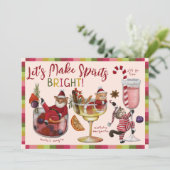 Make Spirits Bright Cat Christmas Cocktail Party Einladung (Stehend Vorderseite)