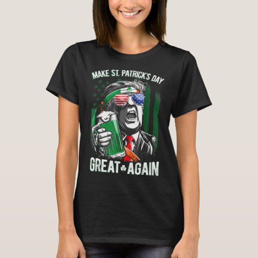 Make St Patricks Day Great Again Irischer Leprecha T-Shirt (Vorderseite)