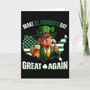 Make St Patricks Day Great Again Trump Shamrock Ir Karte