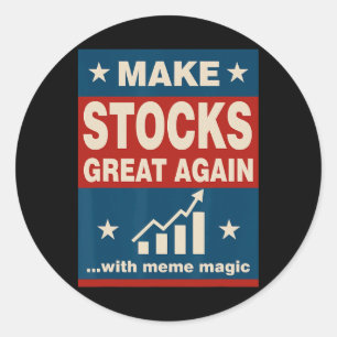 Make Stocks Great Again Trump Neue Wirtschaftspoli Runder Aufkleber