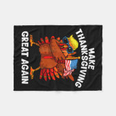 Make Thanksgiving Great Again Dabbing Truthahn Tru Fleecedecke (Vorderseite (Horizontal))