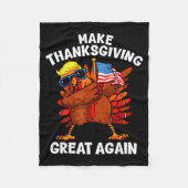 Make Thanksgiving Great Again Dabbing Turkey Trump Fleecedecke (Vorderseite)