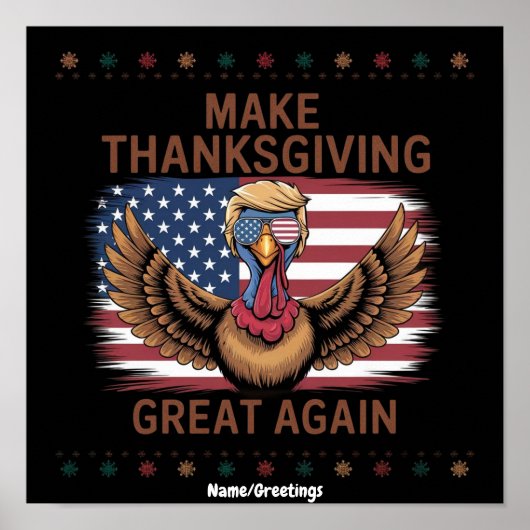 Make Thanksgiving Great Again Lustiger Trump Truth Poster (Vorne)