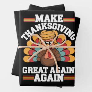 Make Thanksgiving Great Again Trump Truthahn 2024 Geschenkpapier Set