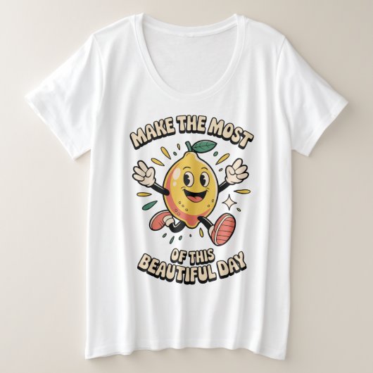 Make the Most – Happy Lemon Damen Große Größe T-Shirt (Design vorne)