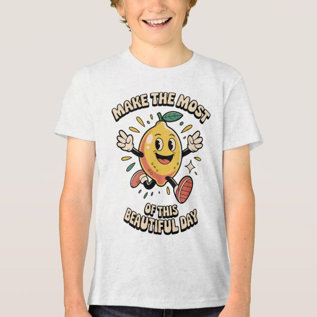 Make the Most – Lemon Fun Day Kinder Tri-Blend Shirt (Vorderseite)