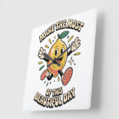Make the Most – Lemon Wall Clock Quadratische Wanduhr (Winkel)