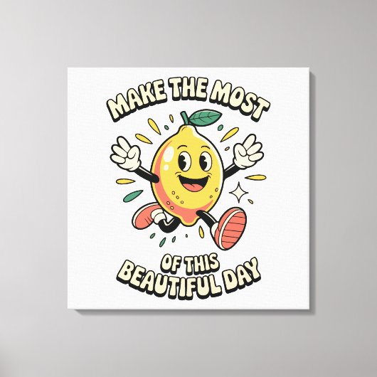 Make the Most – Zitronenposter-Kunst Leinwanddruck (Vorderseite)