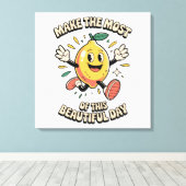 Make the Most – Zitronenposter-Kunst Leinwanddruck (Insitu (Holzboden))