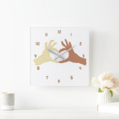 Make The World A Better Place Quadratische Wanduhr (Zuhause)