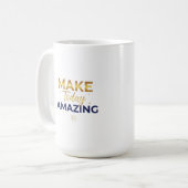 Make Today Amazing Gold Navy Sun Design Kaffeetasse (Vorderseite Links)