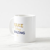 Make Today Amazing Gold Navy Sun Design Kaffeetasse (Vorderseite Links)