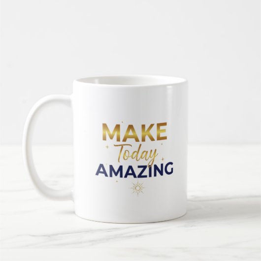 Make Today Amazing Gold Navy Sun Design Kaffeetasse (Links)