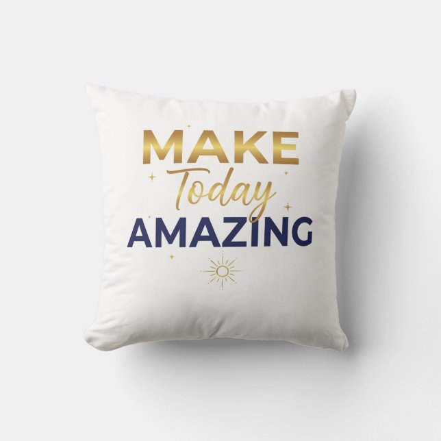 Make Today Amazing Gold Navy Sun Design Kissen (Vorderseite)