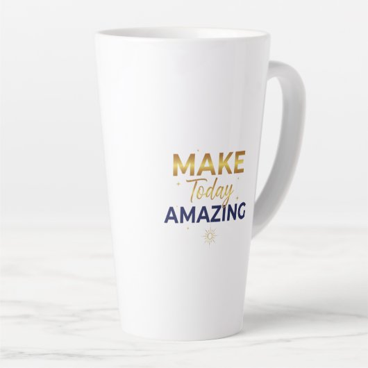 Make Today Amazing Gold Navy Sun Design Milchtasse (Rechte Ecke)