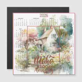 Make Today Anazing Watercolor Cottage Magnetkarte