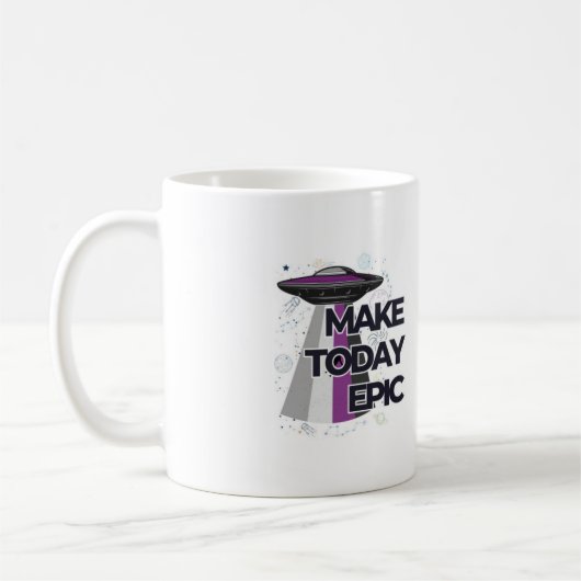 "Make Today Epic" UFO Flying Saucer-Tasse Kaffeetasse (Links)