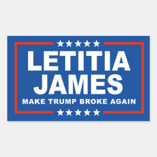 Make Trump Broke Again - Letitia James Rechteckiger Aufkleber