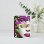 Make up Artist Add QR Code & Social Media farbig Visitenkarte (Stehend Vorderseite)