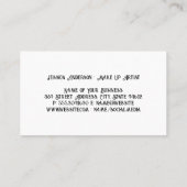 Make up Artist | Auge Lashes | Glühen Visitenkarte (Rückseite)