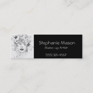 Make-up Artist Black Business Card Mini Visitenkarte