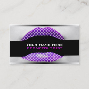Make-up Artist Business Cards Lila Polka Dots Visitenkarte