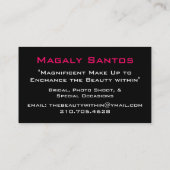 Make-up Artist Business Cards Visitenkarte (Rückseite)